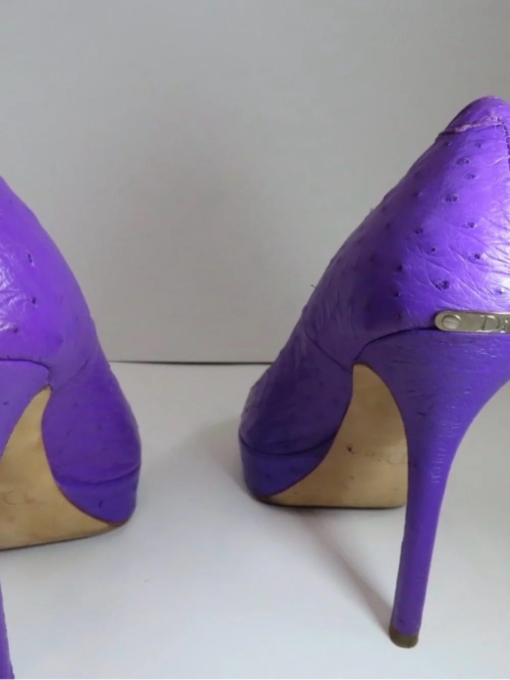 Dior Violet Peep-Toe Heels - Picture 5 of 7